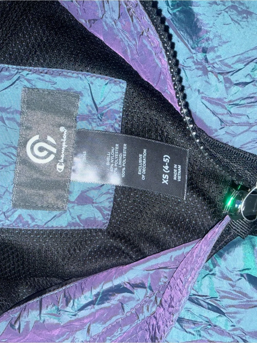 Champion Iridescent Purple Teal Windbreaker Jacket